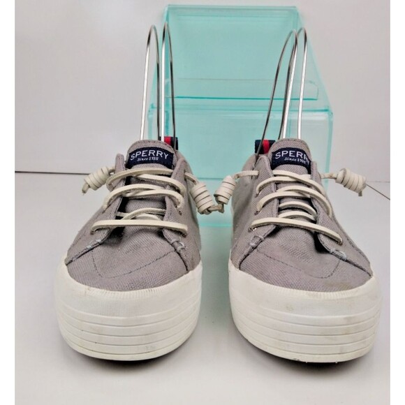 Sperry Women's Crest Vibe Triple Canvas Platform Sneakers Size 7 Grey - Picture 2 of 8